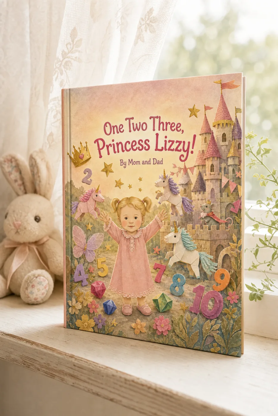Counting With You — a personalized Sundayfawn hardcover staged in a warm nursery