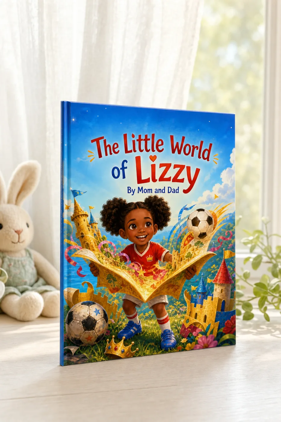 Little World of You — a personalized Sundayfawn hardcover staged in a warm nursery
