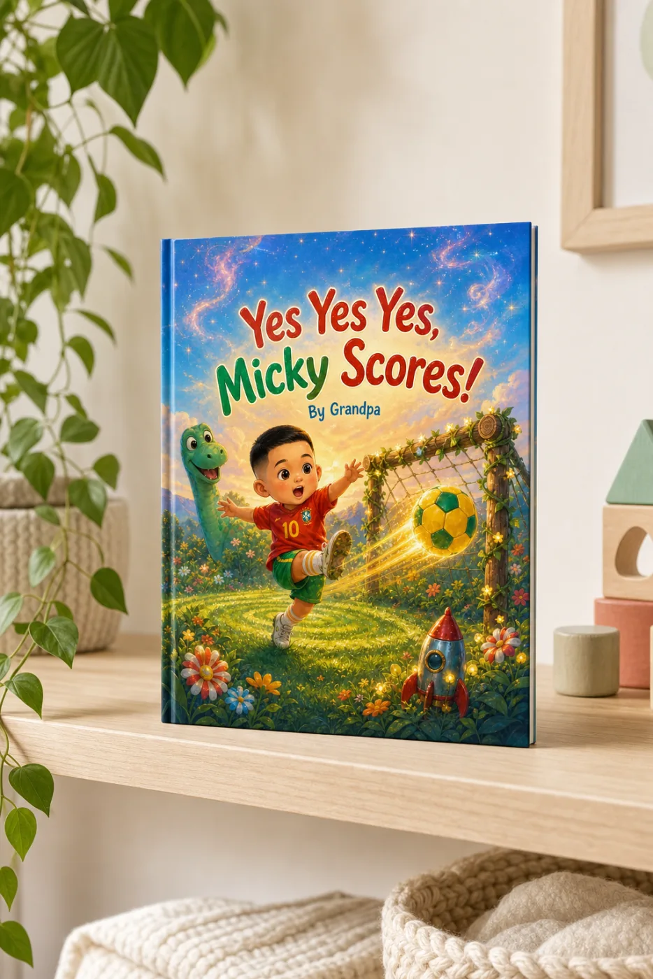 First Rhymes of You — a personalized Sundayfawn hardcover staged in a warm nursery