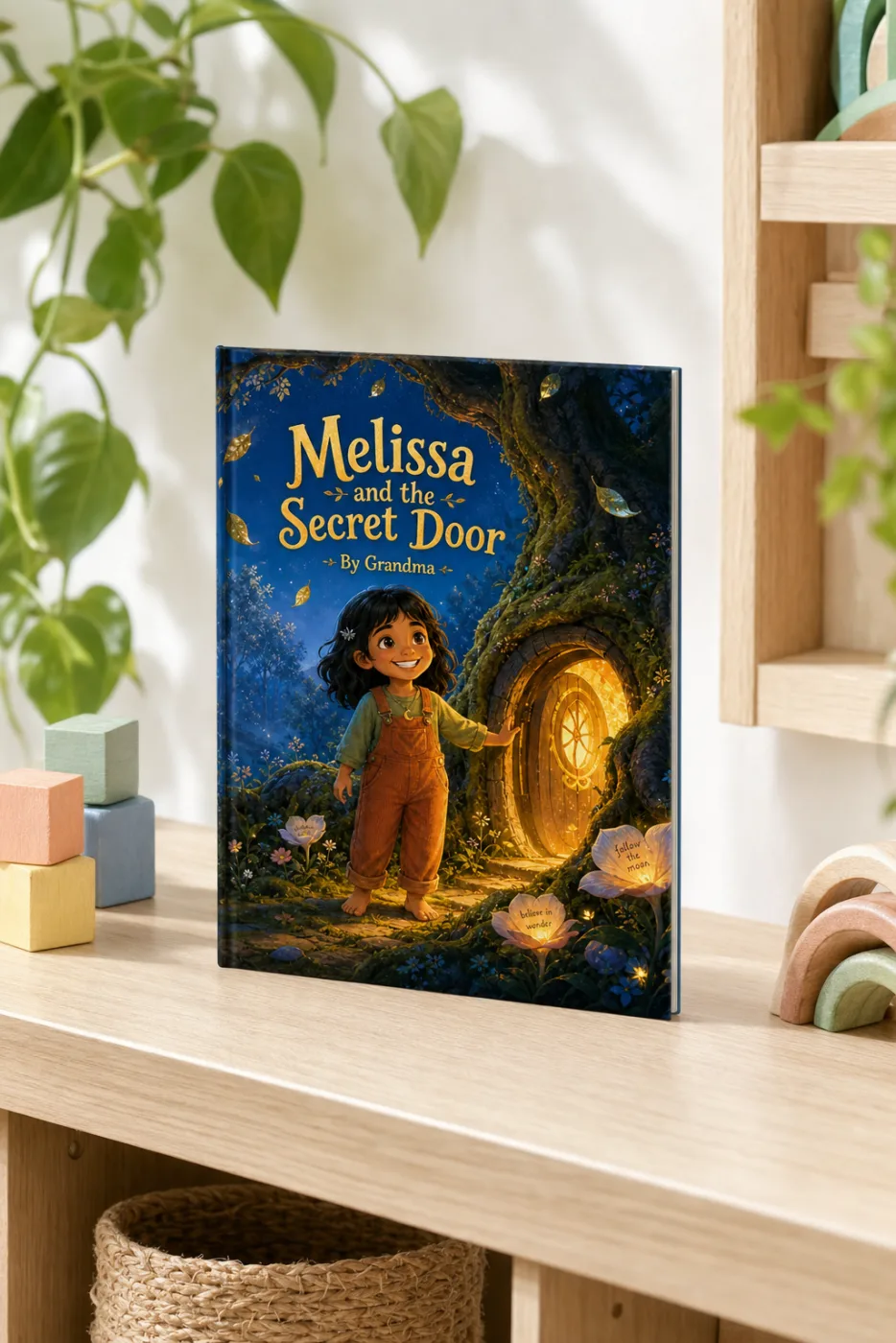 One Wild Adventure — a personalized Sundayfawn hardcover staged in a warm nursery