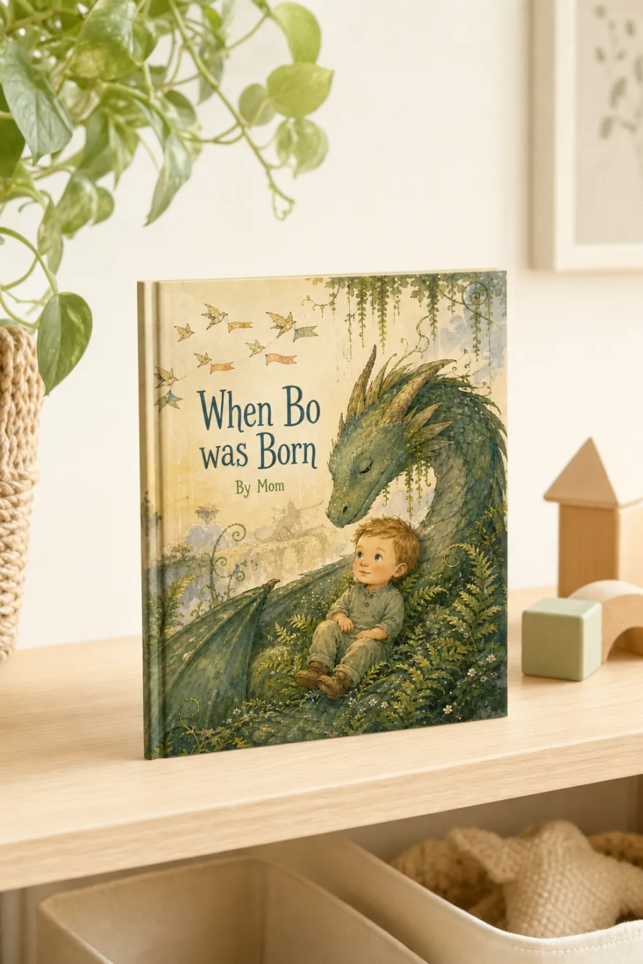 When You Were Born — a personalized Sundayfawn hardcover staged in a warm nursery