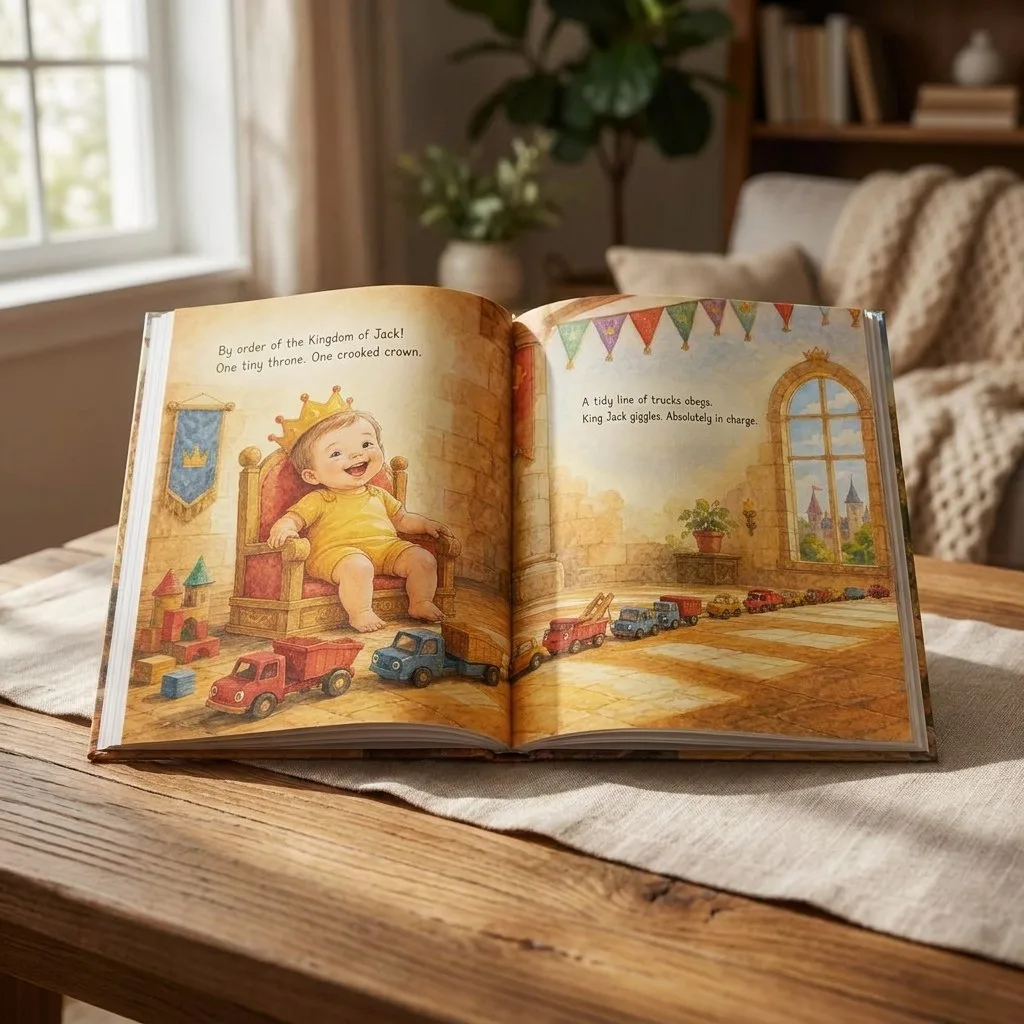 Interior spread from Jack and the Giggle Kingdom — 'By order of the Kingdom of Jack!'