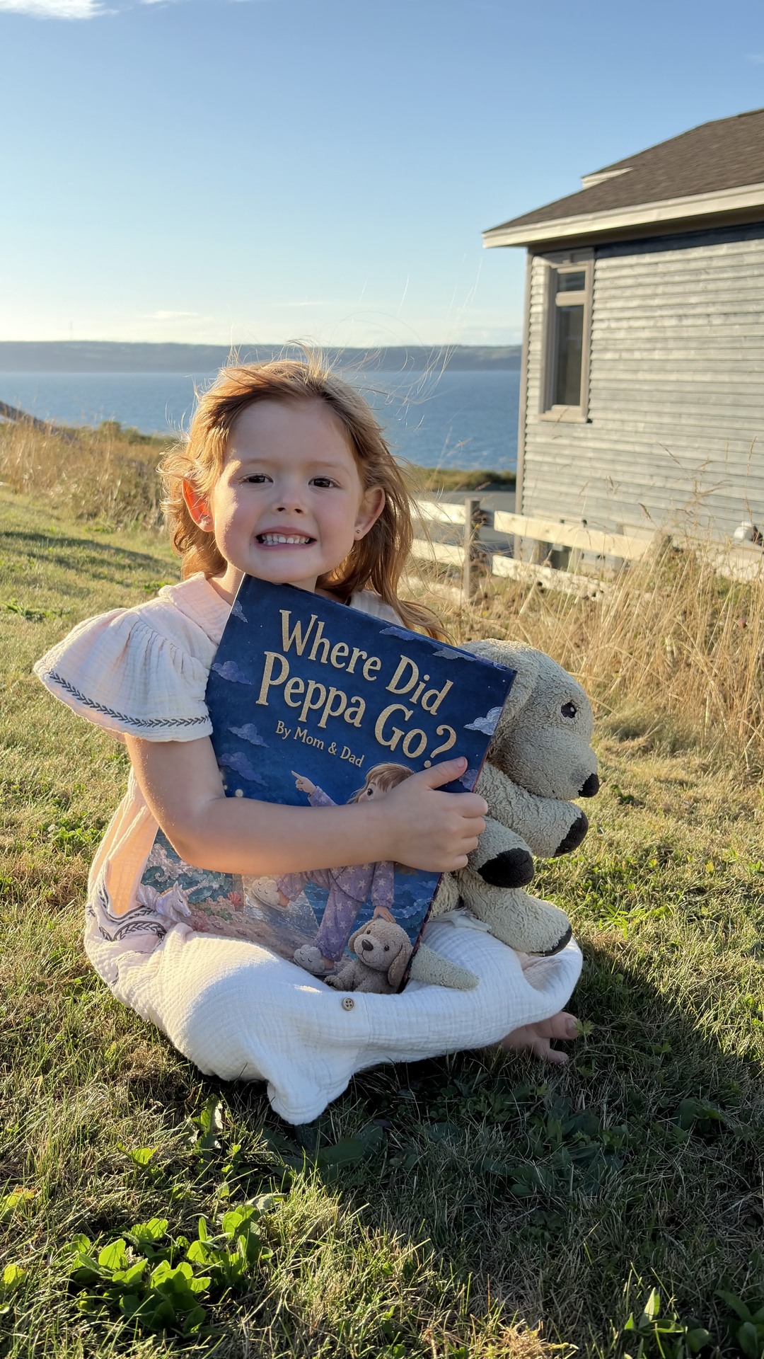 Her book in one hand. Her favourite friend in the other.