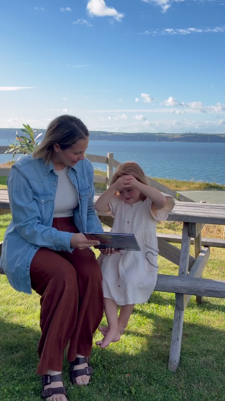 Gabriella and their family with their own Sundayfawn book