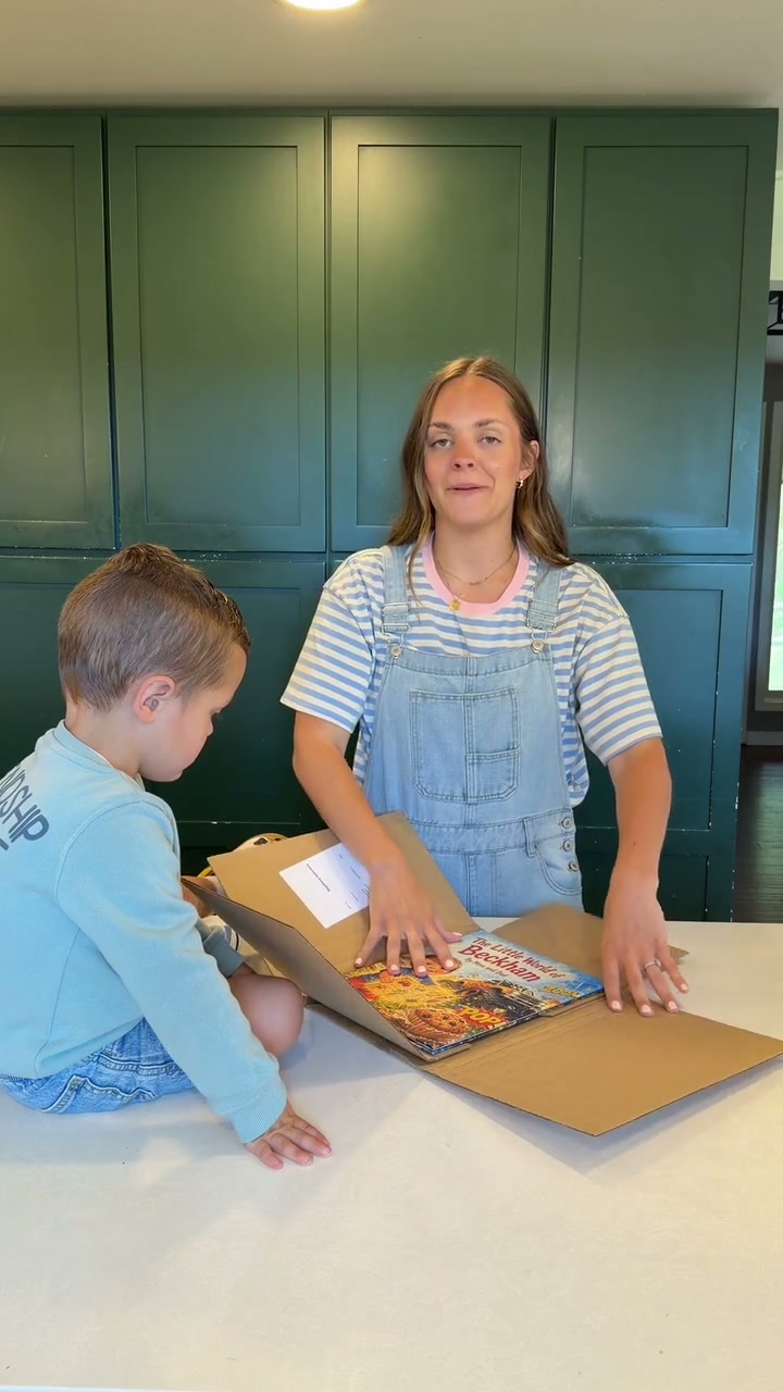 Cloe and their family with their own Sundayfawn book
