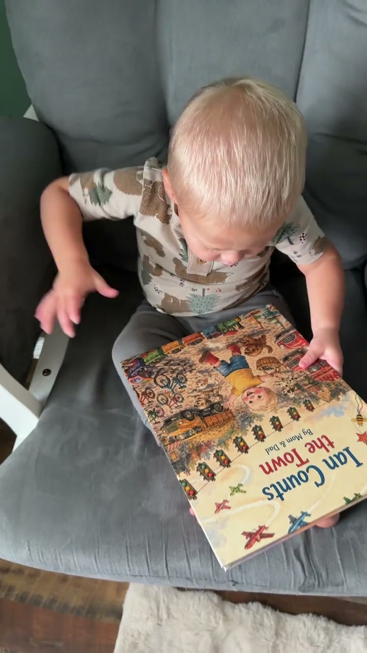 Sarah and their family with their own Sundayfawn book