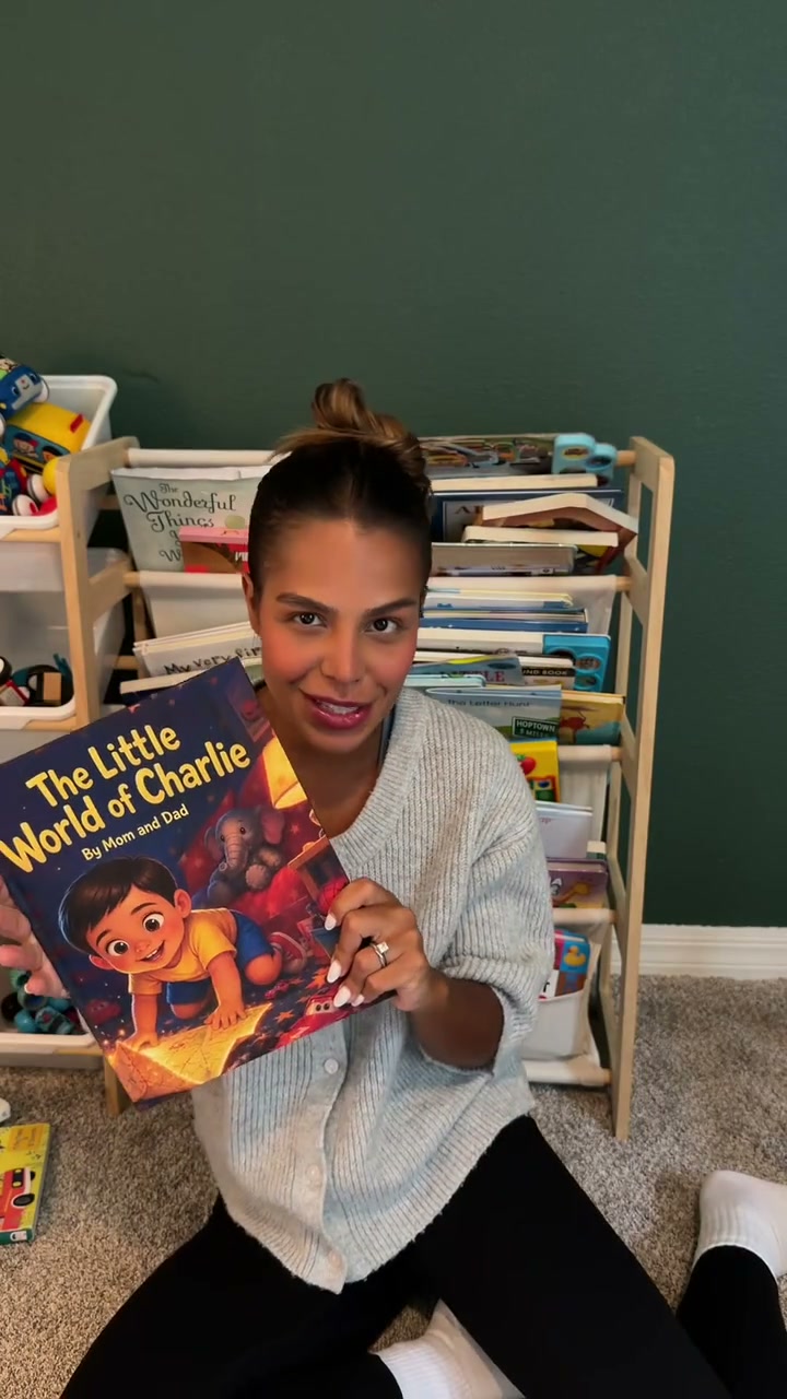 Larissa and their family with their own Sundayfawn book